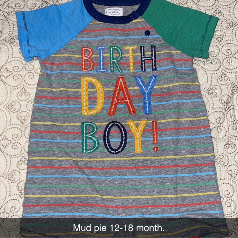Mud Pie Birthday Boy Romper